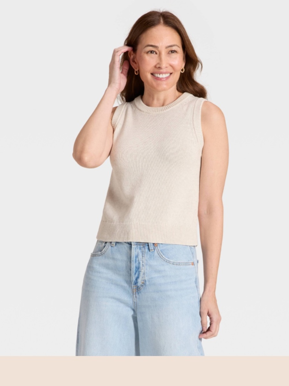 Universal Thread Cream Sleeveless Knit Tank
